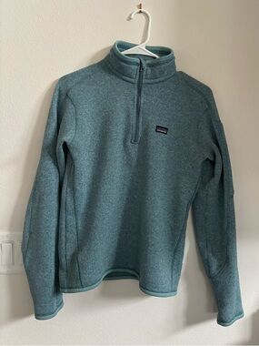 Patagonia women’s medium better sweater 1/4 zip fleece pullover blue jacket